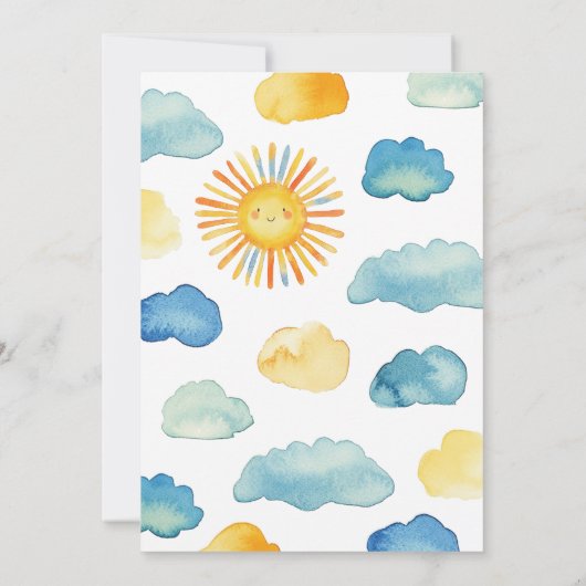 Hier kommt die Son Baby Dusche Einladung (Rückseite)