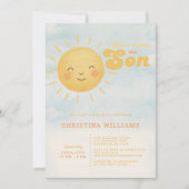 Hier kommt die Son Baby Dusche Einladung 🌞 ✨ (Vorderseite)