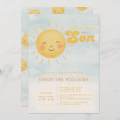 Hier kommt die Son Baby Dusche Einladung 🌞 ✨ (Vorne/Hinten)