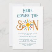 Hier kommt die Son Baby Dusche Einladung (Vorderseite)