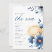 Hier kommt die Son Baby Dusche Einladung (Vorderseite)