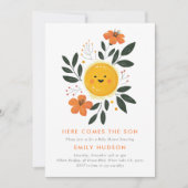 Hier kommt die Son Baby Dusche Einladung (Vorderseite)