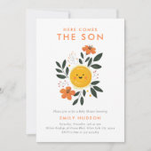 Hier kommt die Son Baby Dusche Einladung (Vorderseite)