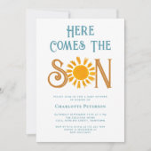 Hier kommt die Son Baby Dusche Einladung (Vorderseite)