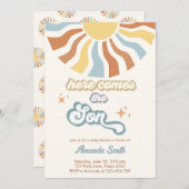 Hier kommt die Son Baby Dusche Einladung (Vorne/Hinten)