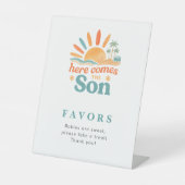 Hier kommt die Son Baby Dusche Gefallen Tabelle ob Sockelschild (Vorderseite)