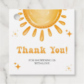 Hier kommt die Son Baby Dusche Geschenkanhänger (Vorderseite)