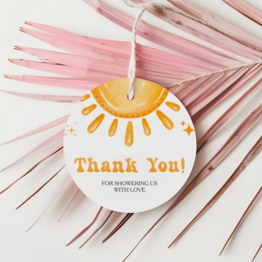 Hier kommt die Son Baby Dusche Geschenkanhänger