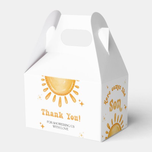 Hier kommt die Son Baby Dusche Geschenkschachtel (Rückseite)