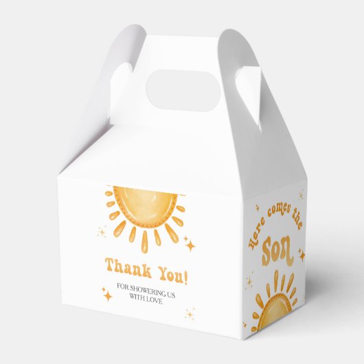 Hier kommt die Son Baby Dusche Geschenkschachtel (Vorderseite)