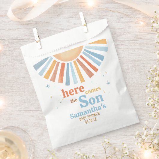 Hier kommt die Son Baby Dusche Geschenktütchen (Ausgeschnitten)