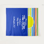 Hier kommt die Son Baby Dusche Hintergrund Wandteppich (Vorderseite (Horizontal))