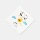 Hier kommt die Son Baby Dusche Napkins Serviette (Ecke)