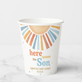 Hier kommt die Son Baby Dusche Pappbecher