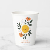 Hier kommt die Son Baby Dusche Pappbecher (Rückseite)