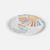 Hier kommt die Son Baby Dusche Pappteller (Schrägansicht)