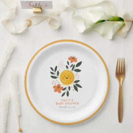 Hier kommt die Son Baby Dusche Pappteller