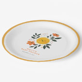 Hier kommt die Son Baby Dusche Pappteller (Schrägansicht)