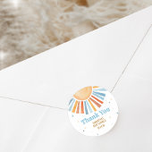 Hier kommt die Son Baby Dusche Runder Aufkleber