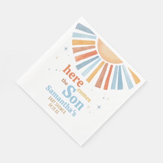 Hier kommt die Son Baby Dusche Serviette (Ecke)