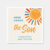 Hier kommt die Son Baby Dusche Serviette (Vorderseite)