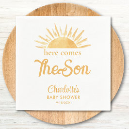 Hier kommt die Son Baby Dusche Serviette