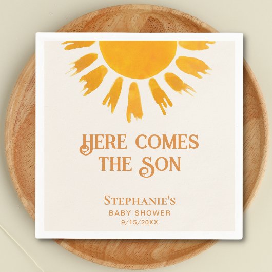 Hier kommt die Son Baby Dusche Serviette