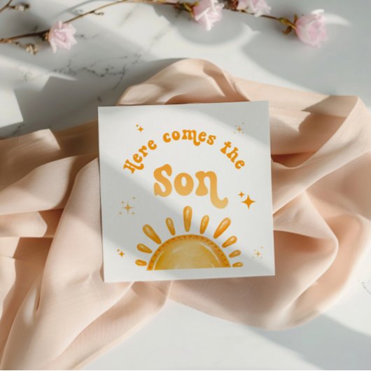 Hier kommt die Son Baby Dusche Serviette