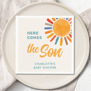 Hier kommt die Son Baby Dusche Serviette