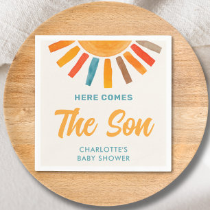 Hier kommt die Son Baby Dusche Serviette