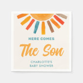 Hier kommt die Son Baby Dusche Serviette (Vorderseite)