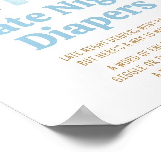 Hier kommt die Son Baby Dusche Spät Night Diapers Poster (Ecke)