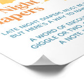 Hier kommt die Son Baby Dusche Spät Night Diapers Poster (Ecke)
