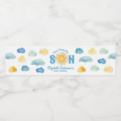 Hier kommt die Son Baby Dusche Wasserflaschenetikett (Einzelnes Label)