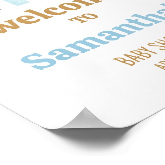 Hier kommt die Son Baby Dusche Willkommen Poster (Ecke)