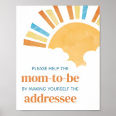 Hier kommt die Son Baby Shower Envelope Station Poster (Vorne)