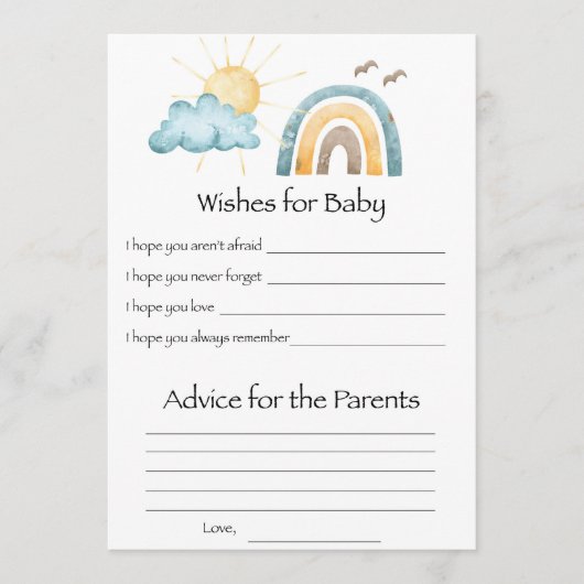 Hier kommt die Son Baby wünscht Aktivitätskarte Einladung (Vorderseite)