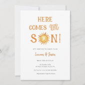 Hier kommt die SON Boho Baby Dusche Einladung (Vorderseite)