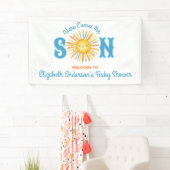 Hier kommt die Son Boy Baby Dusche Banner (Insitu)