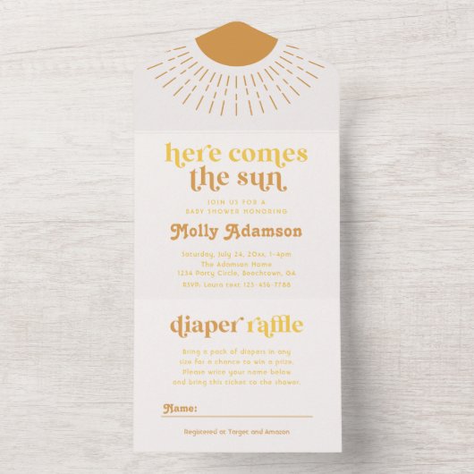 Hier kommt die Son Boy Baby Dusche Einladung (Innen Boden)