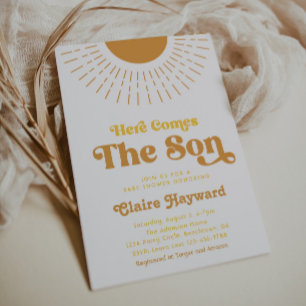 Hier kommt die Son Boy Baby Dusche Einladung