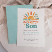 Hier kommt die Son Boy Baby Dusche Einladung