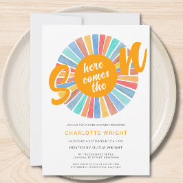 Hier kommt die Son Boy Baby Dusche Einladung