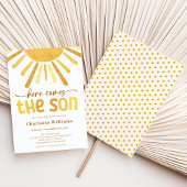 Hier kommt die Son Boy Baby Dusche Einladung