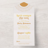 Hier kommt die Son Boy Baby Dusche Einladung (Innen Boden)