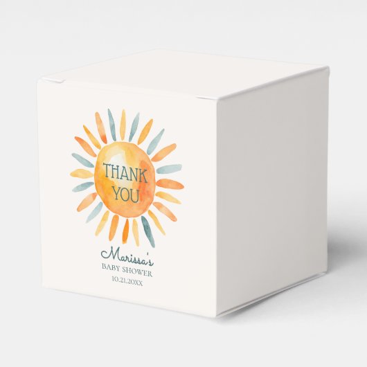 Hier kommt die Son Boy Baby Dusche Geschenkschachtel (Vorderseite)