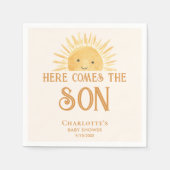 Hier kommt die Son Boy Baby Dusche Serviette (Vorderseite)