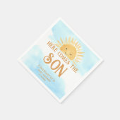 Hier kommt die Son Boy Baby Dusche Serviette (Ecke)