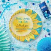 Hier kommt die Son Boy Blue Sunshine Baby Dusche Pappteller (Party)
