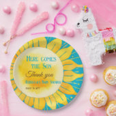 Hier kommt die Son Boy Blue Sunshine Baby Dusche Pappteller (Party)